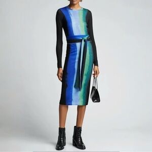 Diane von Furstenberg Gabel dress with a black long-sleeved Size M